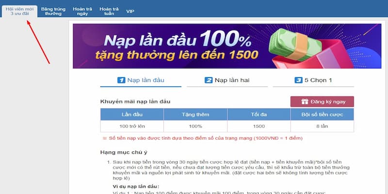 Những ưu đãi hấp dẫn khi nạp tiền vào Thabet